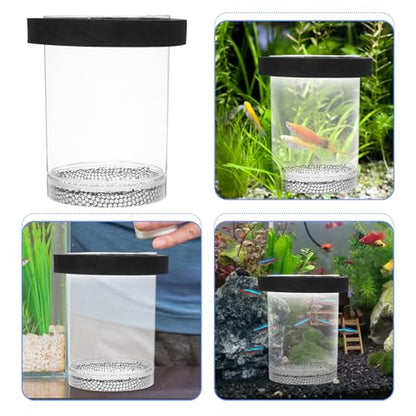 Ipetboom Floating Fish Breeding Box for Aquarium Tank - Plastic Hatching Box with Mesh Net for Baby, 5.9 X 3.9 X 3.9 in