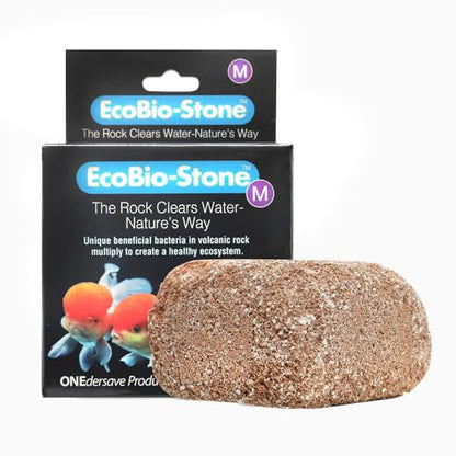 EcoBio-Block Aquarium Water Clarifier (Medium, 15–40 gal) | Volcanic Rock — Lasts Up to 2 Years — No Weekly Additives — Long-Term Water Balance — Safe for Fish, Shrimp, Frogs & Turtles - size: 1 Pack, style: Medium