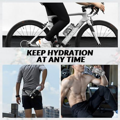 ROCKBROS Bike Water Bottle, 20-25oz Squeeze Cycling Water Bottle, BPA Free for Bicycle Running Hiking Gym & Outdoor Activities - color: 20oz White