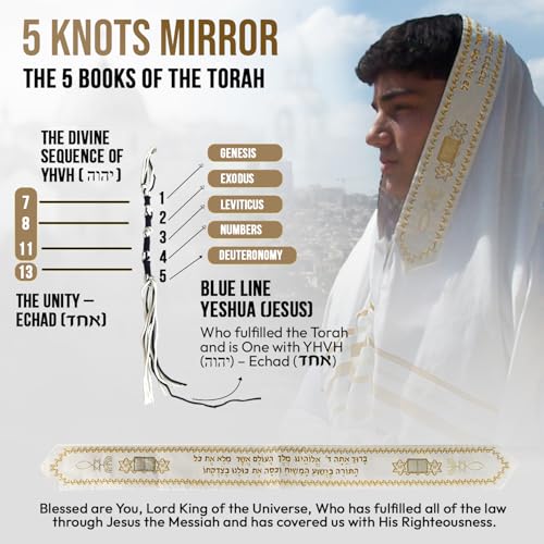 Holy Land Market Messianic Christian Shawl/Tallit - The Messiah Tallit (72 x 22 Inches) - color: All White / Gold