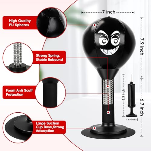 Desktop Punching Bag with Strong Suction Cup, Tabletop Stress Relief Boxing Ball for Office & Home, Portable Relaxation Tool, Fun Gift for Adults & Kids