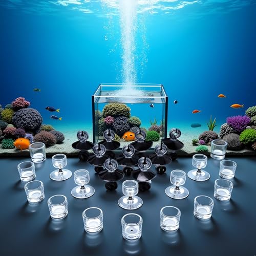 10 Pcs Transparent Aquarium Suction Cup, Plastic Sucker with Clips Fish for Tank Pipe Hose Tube Holder Fish Tank Suction Cups Aquarium Air Pump Accessories (1.2in)