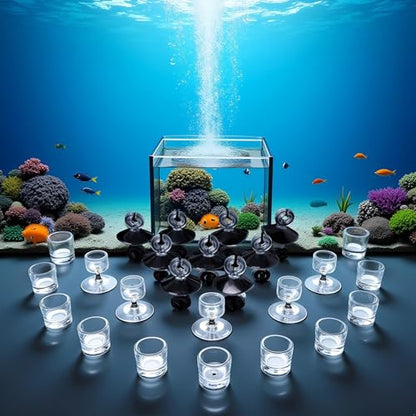 10 Pcs Transparent Aquarium Suction Cup, Plastic Sucker with Clips Fish for Tank Pipe Hose Tube Holder Fish Tank Suction Cups Aquarium Air Pump Accessories (1.2in)