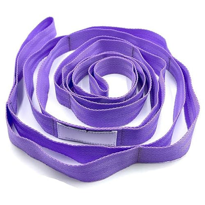 Stretching Strap with 10 Loops Non-Elastic Yoga Strap for Physical Therapy Pilates Dance Gymnastics Stretch Band for Daily Flexibility Routine at Home Gym Travel Includes Exercise Guide - color: Purple