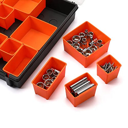 Multi-Purpose Toolbox, Professional Organizer with 24 Bin Compartments, Box Organizer for Hardware, Screws, Bolts, Nuts, Nails, Tools, Arts - size: 1 PCS Multi-Purpose Toolbox