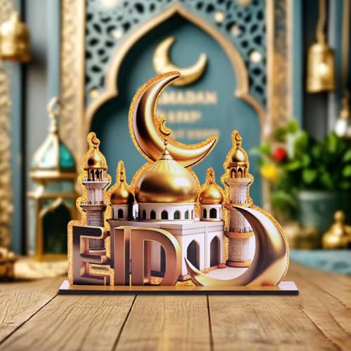 Ramadan Centerpieces Decorations,Eid Mubarak Table Decor,Happy Ramadan Kareem Signs,Detachable Tabletop Party Supplies