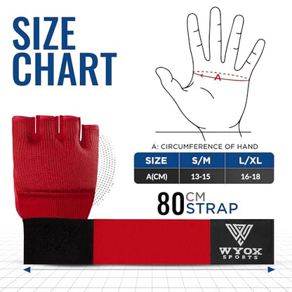 WYOX Boxing Hand Wraps Inner Gloves & Curved Focus Mitts Bundle for Men & Women Adults – 80cm Wrist Support, Gel Padding, MMA Muay Thai Kickboxing Training Gloves & Pads