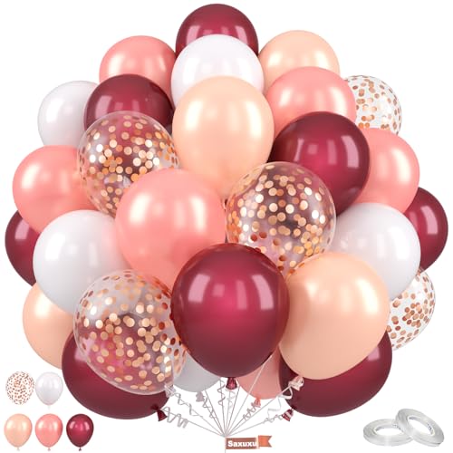 Maroon Balloons, 50 Pcs Burgundy for Fall Thanksgiving Anniversary Party - color: Burgundy, size: 50 Pcs