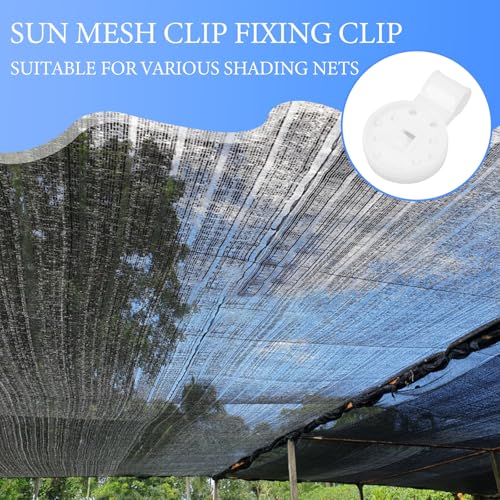 FAVOMOTO 80pcs Plastic Shade Cover Clips round Removable Sunshade Net Clamps for Outdoor Garden Greenhouse Mesh UV Resistant Windproof Accessories