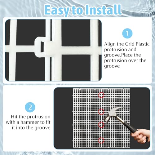 Hamiledyi Plastic Aquarium Divider with Clips Grid Panel Aquarium Lid Hood Fish Tank Divider Filter Bottom Isolation Pane Separator for Mixed Breeding(8 PCS,White)