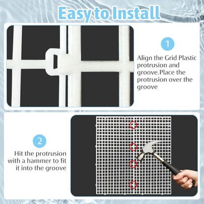 Hamiledyi Plastic Aquarium Divider with Clips Grid Panel Aquarium Lid Hood Fish Tank Divider Filter Bottom Isolation Pane Separator for Mixed Breeding(8 PCS,White)