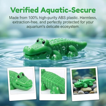 COMINGOIN Mini Resin Crocodiles, 100 Pcs Tiny Green Alligator Mini Sculptures, Miniature Reptile Figurines for Fairy Garden, Succulent Pot, Moss Terrarium, Beach Diorama - style: Cute