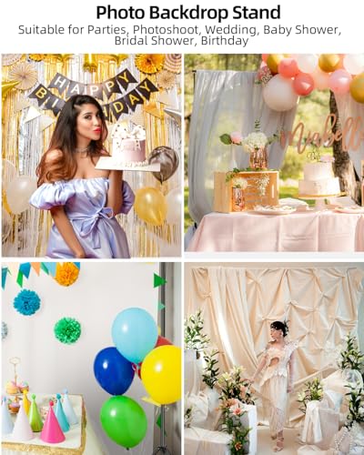 Hemmotop Photo Backdrop Stand, 10x7ft, Secure Straight Thread Connection - size: 10x7ft