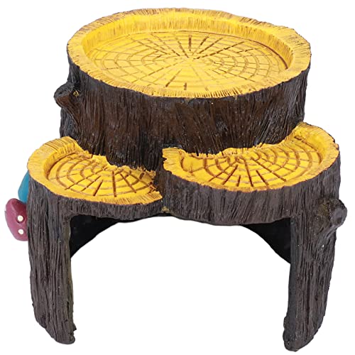 1 Piece Artificial Aquarium Stump, Resin, Food Platform, Stable, Realistic Design, Terrarium Cave Ornament for Shelter