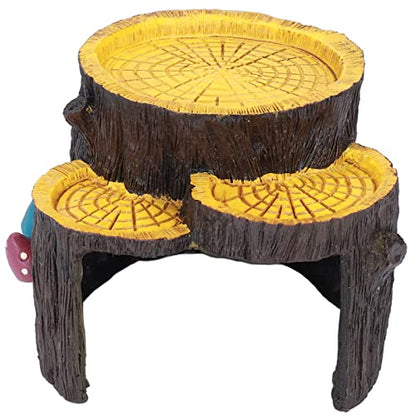 1 Piece Artificial Aquarium Stump, Resin, Food Platform, Stable, Realistic Design, Terrarium Cave Ornament for Shelter