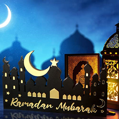 Kathfly Ramadan Mubarak Islamic Table Centerpiece Home Decor Eid Ramadan Mubarak Decor Islamic Home Art Muslim Gift
