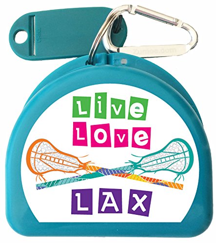 Lacrosse Mouthguard Case Mouth Guard Retainer Case - Live Love Lax - color: Aqua