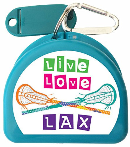 Lacrosse Mouthguard Case Mouth Guard Retainer Case - Live Love Lax - color: Aqua