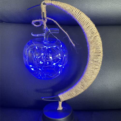 LED Decorative lamp Table lamp 3D Magic Moonlight Wrought Iron Night Light Christmas Home Decoration Birthday Gift USB Power Supply 5.5 * 5.1 * 11 inches （A Blue） - style: A Blue 1