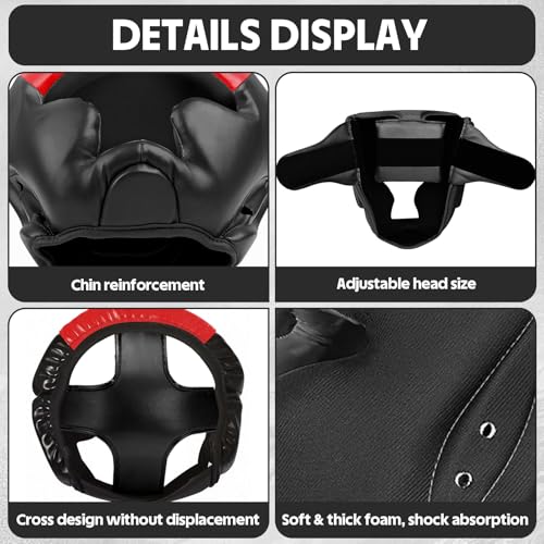 2 Pack & 1 Pack Boxing Headgear - Sparring Safety Head Guard for MMA, Kickboxing, Muay Thai, Boxing - Men, Women, Kids - color: Red, size: Large-X-Large