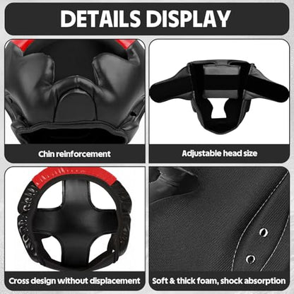 2 Pack & 1 Pack Boxing Headgear - Sparring Safety Head Guard for MMA, Kickboxing, Muay Thai, Boxing - Men, Women, Kids - color: Red, size: Large-X-Large
