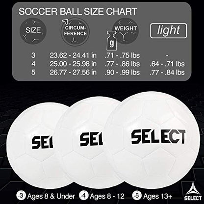 SELECT Blaze DB Soccer Ball - color: White/Red/Blue V22 - 8-Ball Pack