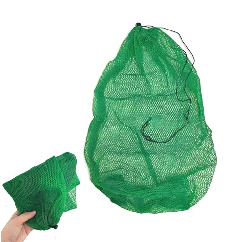 Portable Fishing Net Bag Drawstring Fishing Net Nylon Mesh Fishing Bag Fishing Storage Bag (19.7x11.8inch) - size: 19.7x11.8inch