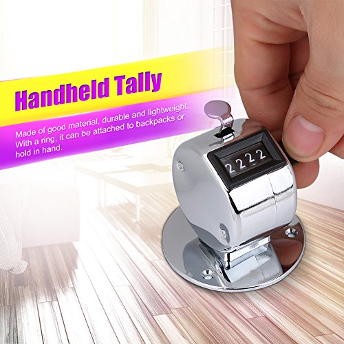 Bnineteenteam 5pcs Hand Tally Counters, 4 Digit Mechanical Palm Counter Handheld Number Click Counter Tally Clicker Counter for Sports Games Golf