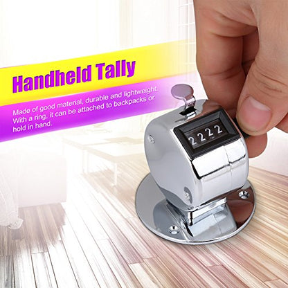 Bnineteenteam 5pcs Hand Tally Counters, 4 Digit Mechanical Palm Counter Handheld Number Click Counter Tally Clicker Counter for Sports Games Golf