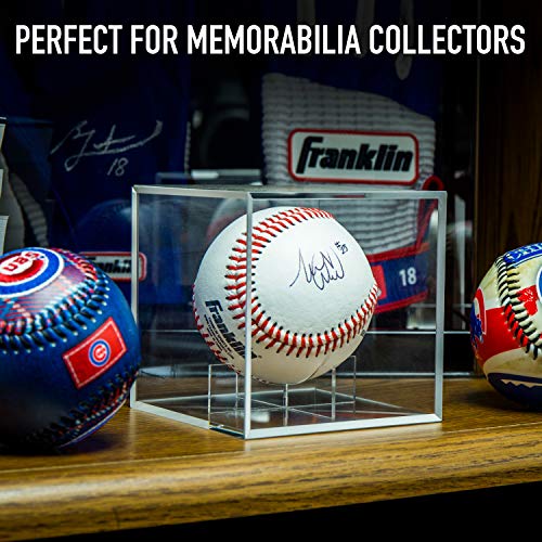 Franklin Sports Display Case – Memorabilia – UV Protected – Sport Collectibles - Baseball - Batting Gloves - Basketball - Soccer Ball - Football - style: Baseball