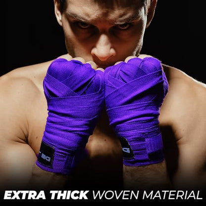 DEFY Professional 180 Inch Hand Wraps for Boxing Muay Thai MMA Elastic Bandages for Men & Women -Pair - color: Blue