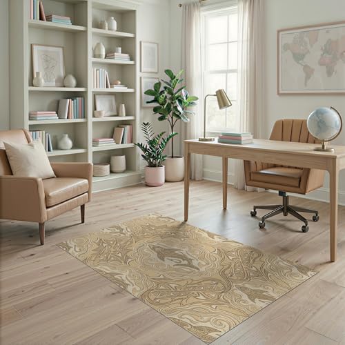 4'x6' Washable Geometric Geometric Accent Rug, Tan Non-Shedding Small Carpet for Playroom, Bedroom, Reading Nook, Pet Friendly & Non-Slip | Ref:2067661 - color: Beige/Pattern 19, size: 4' x 6' (Rectangular)