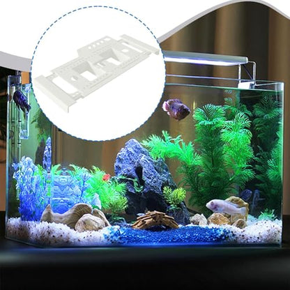 Fish Tank Shelf Storage Rack Tool Holder Accessory Organizer Easy to Install for Aquarium Fans Bedroom Office Environment, White