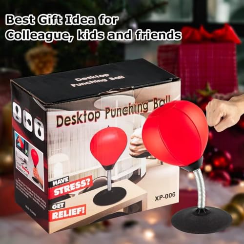 Stress Buster Desktop Punching Bag - Suctions to Your Desk, Raipoment Heavy Duty Stress Relief Ball, Funny Gifts for Boss or Coworker, Easter - size: Red