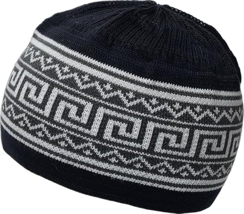 Set 2 PCS Muslim Beanies Kufi Hat for Men AMN-225B Skull Cap Islam Taqiyah Takke Eid Ramadan Gift - color: Color G