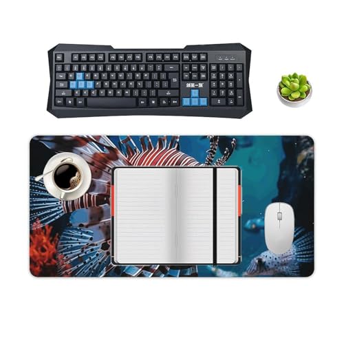 Large Size Gaming Mouse Pad Fish in Fish Tank Desk Mat Non-Slip Base Waterproof Desktop Writing Pad for Office Home - color: Fish in Fish Tank, size: 30x60cm