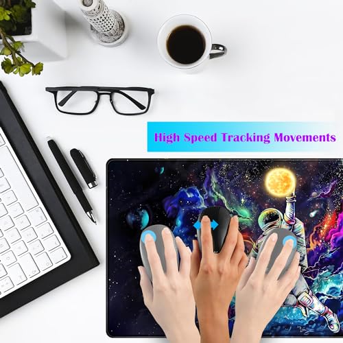 Astronaut Desk Space Mouse Pad for Boys - Galaxy Gaming Mouse Pad, 31.5x15.7in, Stitched Edges - color: Colorful Astronaut Boys