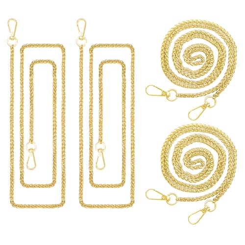 ELANE 4 Pack Purse Chain Strap，47 inch Purse Straps Replacement Crossbody Purse Chains for Handbags DIY - color: S-gold-4 Pack