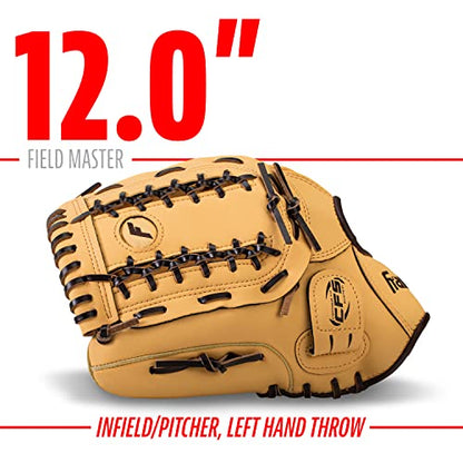 Franklin Sports Field Master Baseball + Softball Glove - Field Master Adult + Youth Baseball + Softball Mitt - Men's + Women's Gloves - color: Camel, style: 12" - Trapeze Web