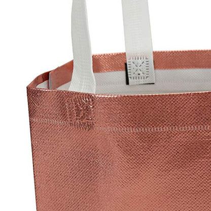Tosnail 40 Pack 10 x 8 Inch Reusable Present Gift Bag, Medium Grocery Bags, Shopping Tote Bag for Weddings, Birthday, Party - color: Rose Gold