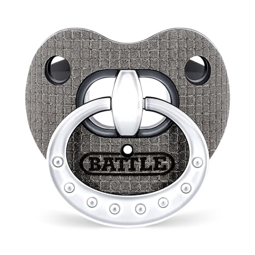 Battle Sports Binky Oxygen Football Mouthguard - Detachable Strap, Maximum Breathability, Works with Braces & No Boiling Required - color: Black Diamond