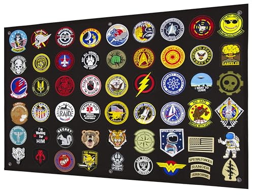 Tactical Patch Display Panel Holder Board for Military Army Combat Morale Uniform Hook and Loop Emblems, 24 Inches x 36 Inches (Medium), No Patches Included - color: Black, Medium