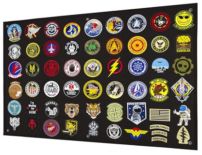 Tactical Patch Display Panel Holder Board for Military Army Combat Morale Uniform Hook and Loop Emblems, 24 Inches x 36 Inches (Medium), No Patches Included - color: Black, Medium
