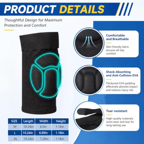 1 Pairs Muay Thai Elbow Pads and Knee Pads for Muay Thai Kick Boxing Wrestling Basketball Adjustable Protector Avoid Abrasion Bruise Sprain During Training Ensure Safety for Man(Black,M) - size: M