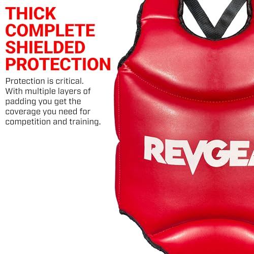 Revgear Muay Thai Reversible Chest Protector: Ideal Sparring Gear for MMA, Kickboxing, Taekwondo, Karate with Chest Armor and Boxing Body Protection - size: Small