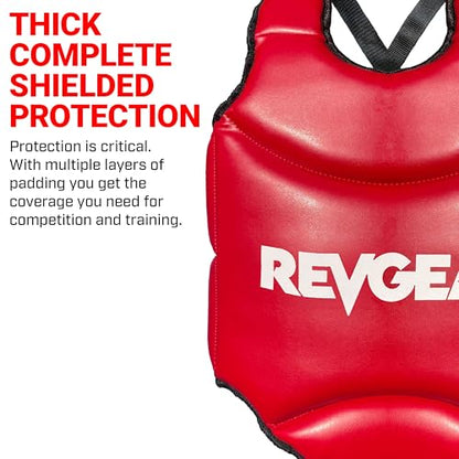 Revgear Muay Thai Reversible Chest Protector: Ideal Sparring Gear for MMA, Kickboxing, Taekwondo, Karate with Chest Armor and Boxing Body Protection - size: Medium