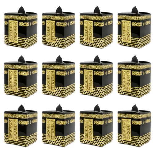 Crazy Night Hajj Mubarak 5.11'' Gift Box,Elegant Paper Gift Packaging for Hajj & Umrah Celebration, Islamic Party Favor Box (12)