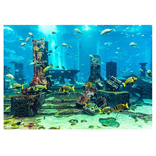 PVC Coral Aquarium Background Underwater Poster Fish Wall Decorations Sticker 4 Size(61 * 41cm) - color: 61*41cm
