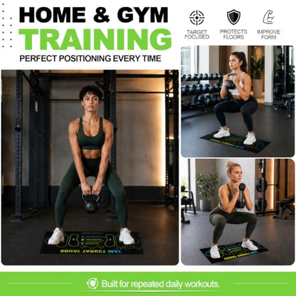 Squat Mat with Foot Position,Non-Slip Workout Mat for Squat & Leg Exercises - color: Green Black