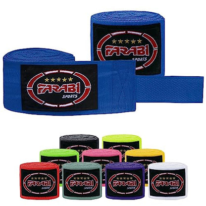 FARABI Kids Boxing Hand Wraps 100 Inches Long Junior Hand Wraps Boxing Hand Wraps Muay Thai Hand Wraps MMA Boxing Hand Wraps Men Boxing Hand Wraps Kids Boxing Hand Wraps Inner Gloves - color: Blue